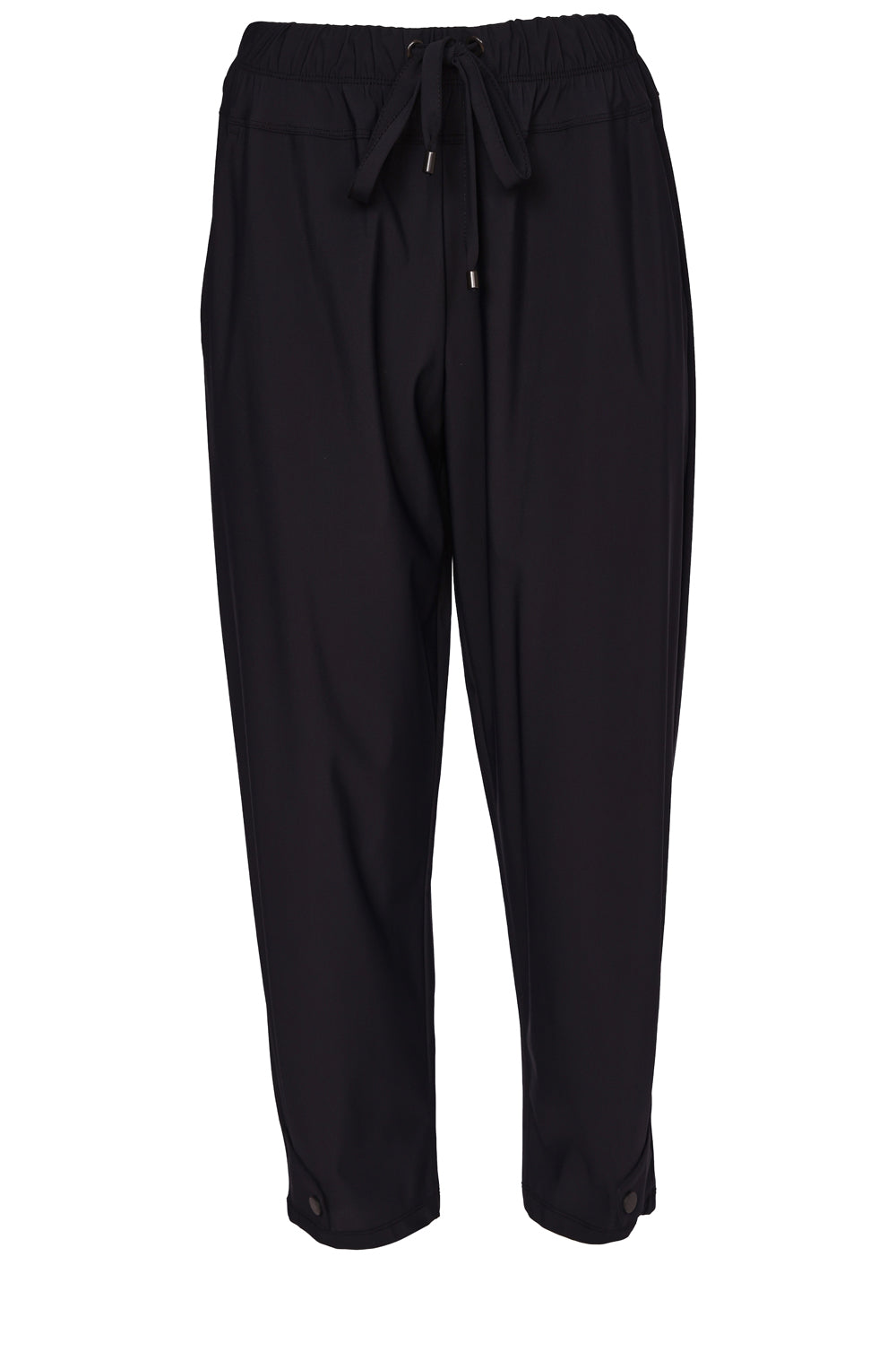 Black Drawstring Tapered Trousers