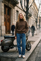 Java Brown Roll Neck Jumper
