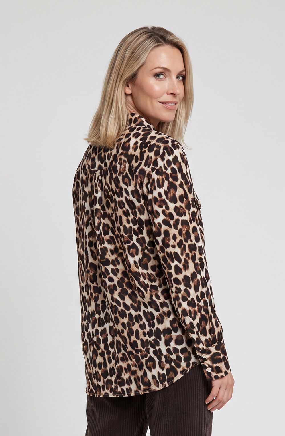 Coffee Bean Animal Print Blouse