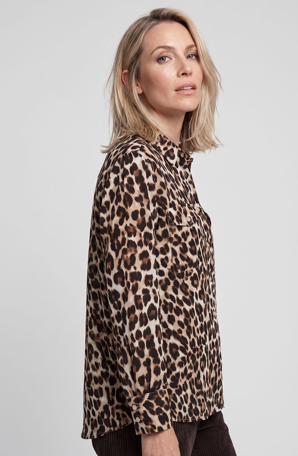 Coffee Bean Animal Print Blouse