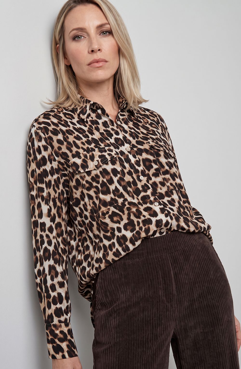 Coffee Bean Animal Print Blouse