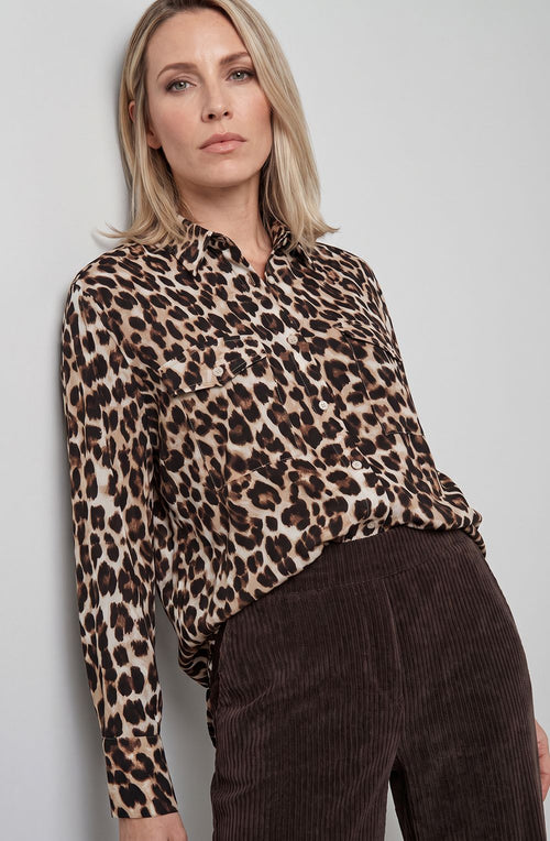 Coffee Bean Animal Print Blouse