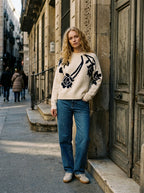 Dark Sapphire Flower Jumper