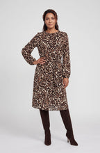 Coffee Bean Animal Print Belted Dress