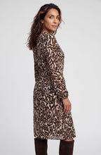 Coffee Bean Animal Print Belted Dress