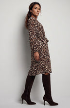 Coffee Bean Animal Print Belted Dress
