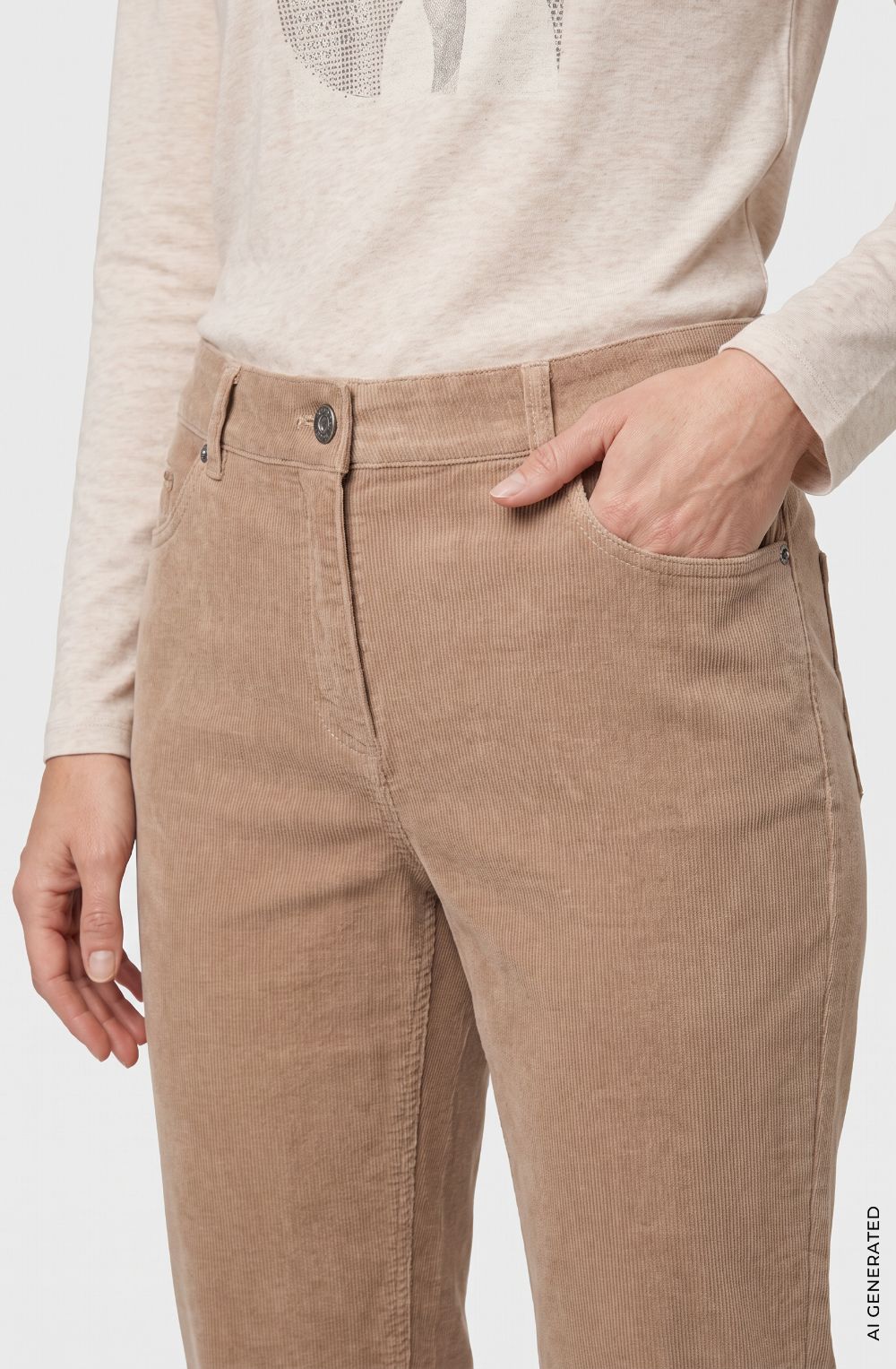 Hazelnut Straight Leg Corduroy Lisa Trousers