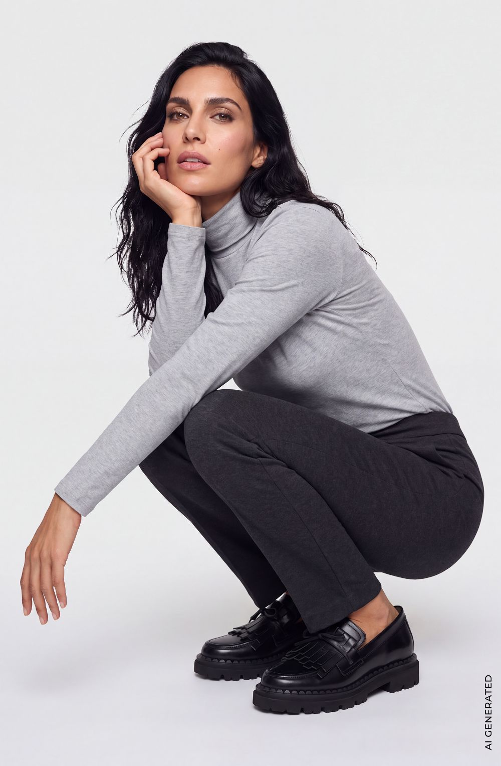 Anthracite Melange Pia Slim Fit Jersey Trousers