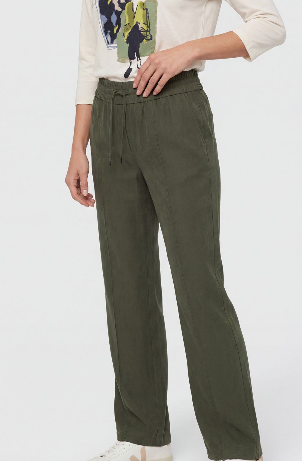 Olive Green Wide Leg Anna Trousers