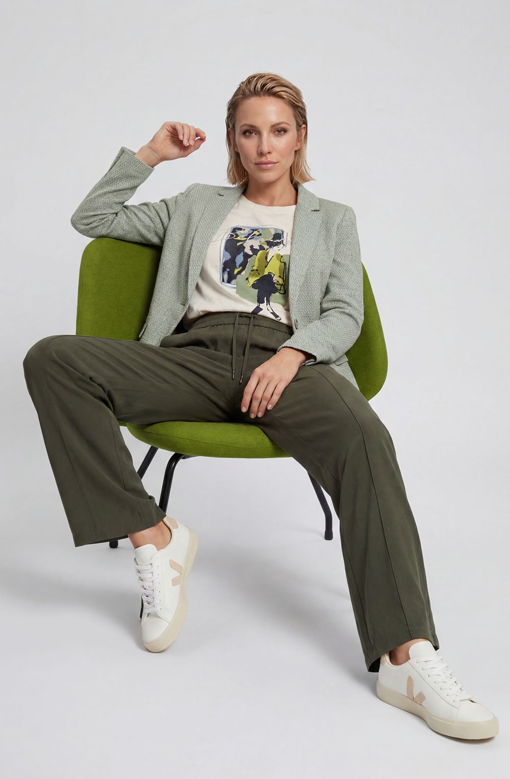 Olive Green Wide Leg Anna Trousers
