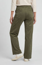 Olive Green Suede Effect Straight Leg Trousers