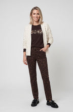 Coffee Bean Animal Print Suede Effect Mona Trousers