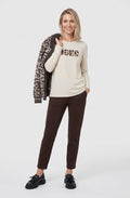 Coffee Bean Faux Suede Straight Leg Lisa Trousers