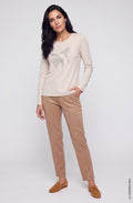 Hazelnut Suede Effect Lisa Straight Trousers