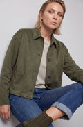 Olive Green Faux Suede Jacket