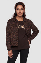 Coffee Bean Animal Print Faux Suede Jacket