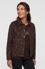 Coffee Bean Animal Print Faux Suede Jacket