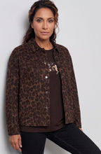 Coffee Bean Animal Print Faux Suede Jacket
