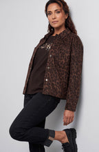 Coffee Bean Animal Print Faux Suede Jacket