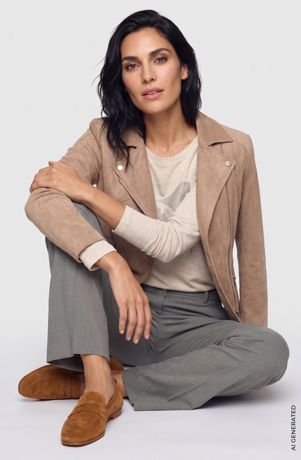 Hazelnut Suede Effect Jacket
