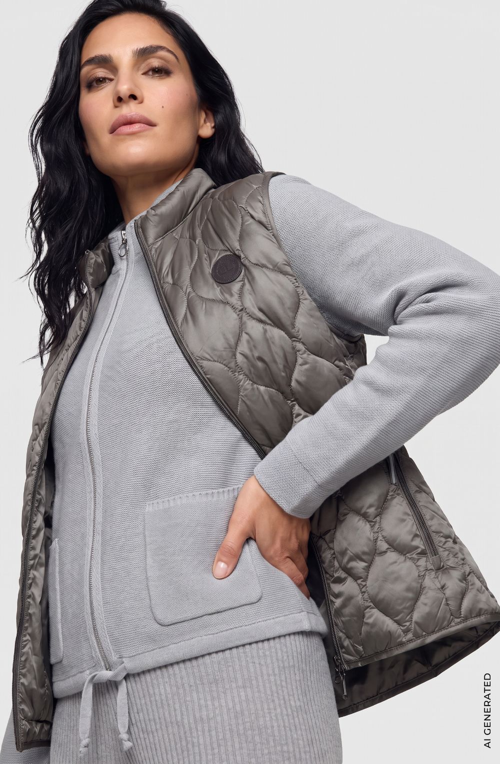Mid Grey Lightweight Quilted Gilet