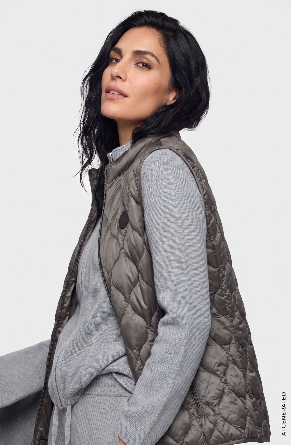 Mid Grey Lightweight Quilted Gilet