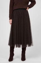 Coffee Bean Animal Print Layered Chiffon Skirt