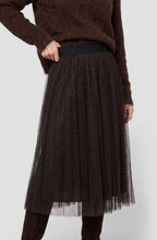 Coffee Bean Animal Print Layered Chiffon Skirt