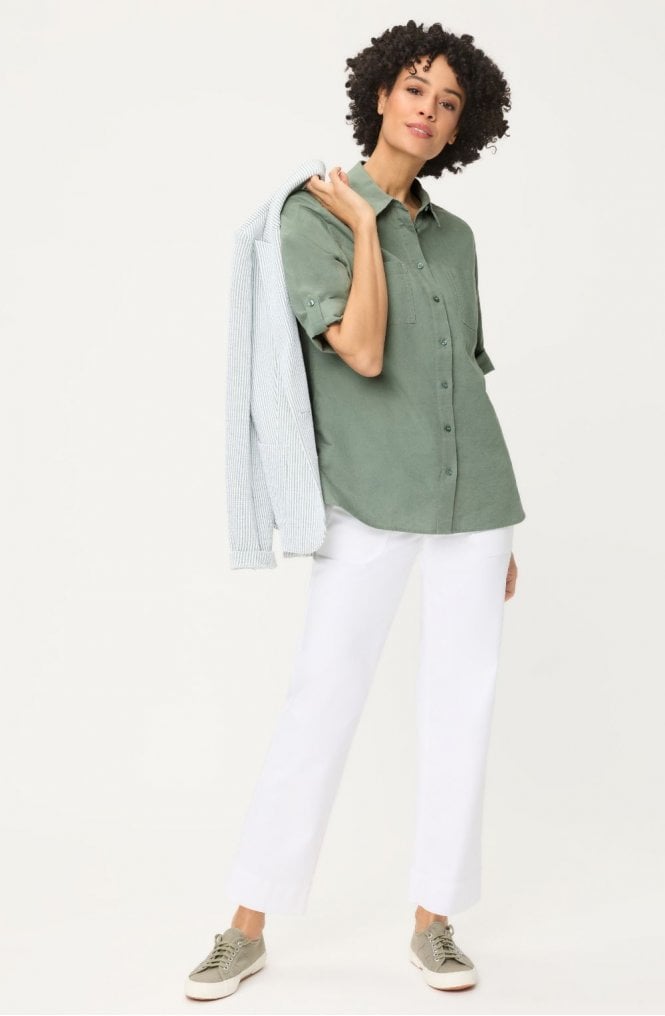 Khaki Linen Blend Blouse