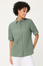 Khaki Linen Blend Blouse