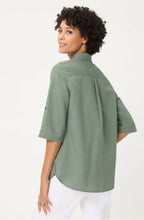 Khaki Linen Blend Blouse