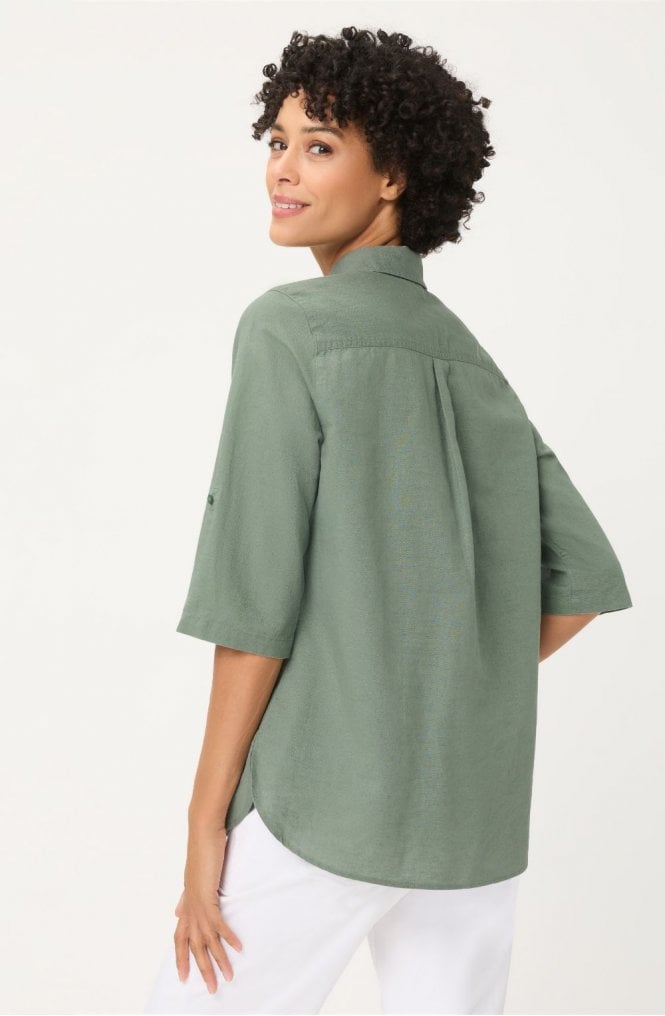 Khaki Linen Blend Blouse