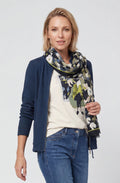 Moss Green Lightweight Frayed Edge Scarf