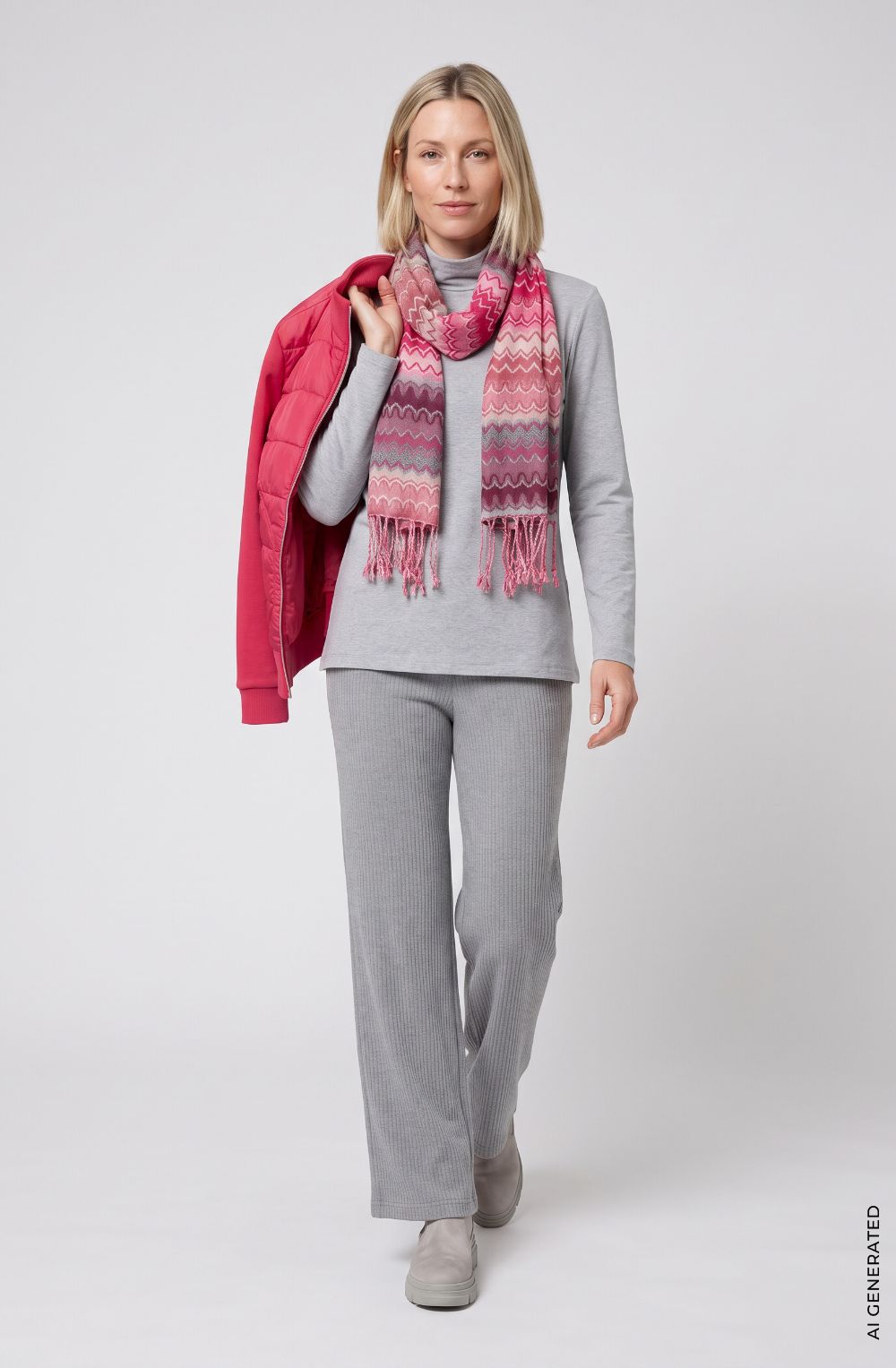 Redberry Patterned Jacquard Scarf