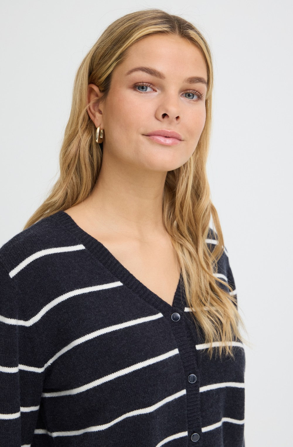 Salute Blue & Cream Striped Cardigan
