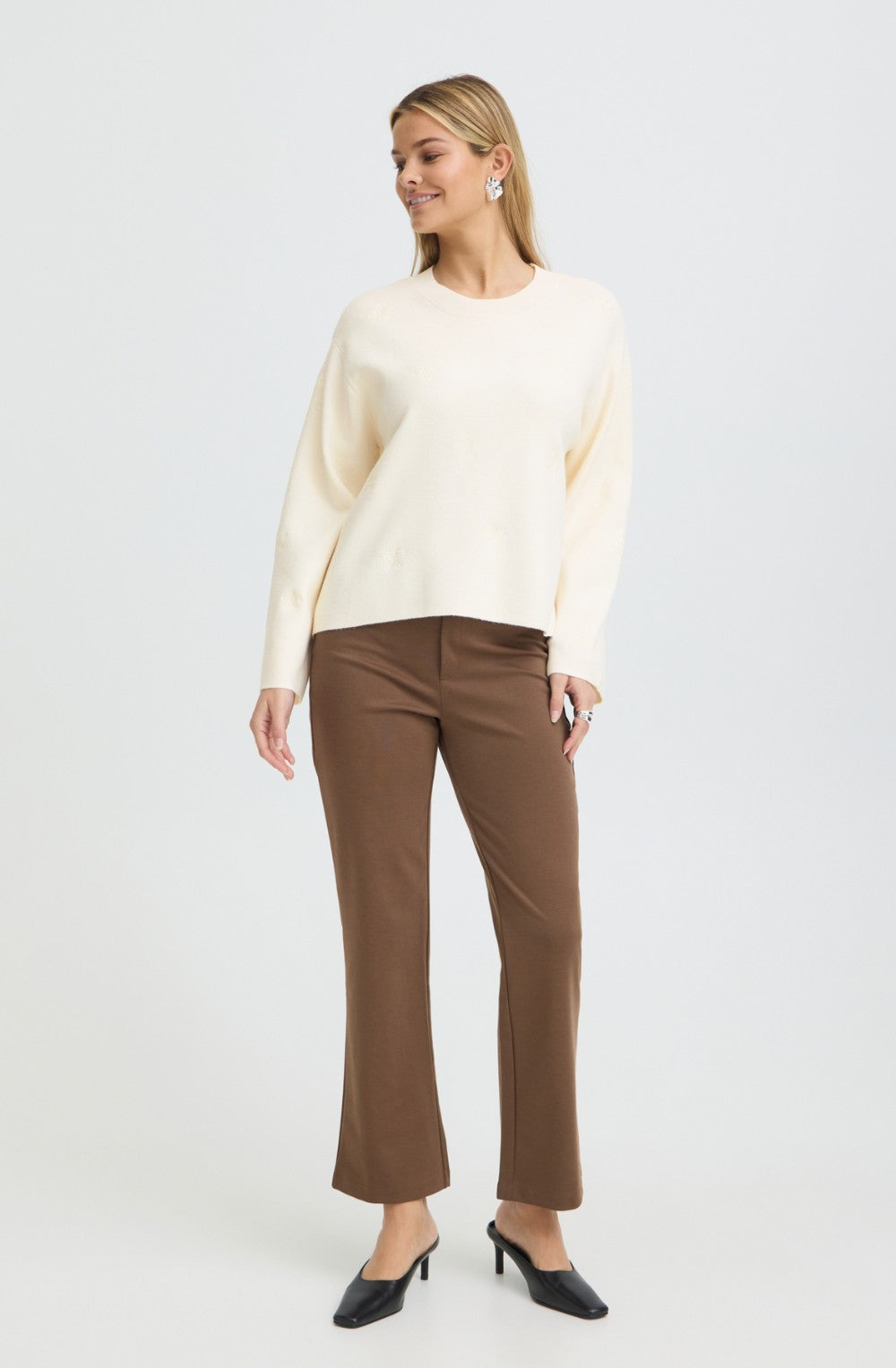 Whisper White Embroidered Flower Jumper
