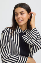 Oversized Navy & White Striped Shirt