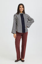Oversized Navy & White Striped Shirt