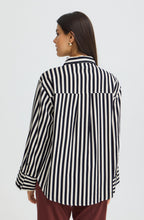 Oversized Navy & White Striped Shirt