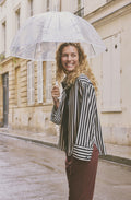 Oversized Navy & White Striped Shirt