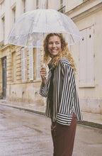 Oversized Navy & White Striped Shirt