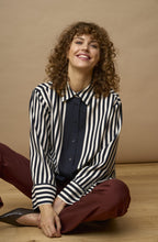 Oversized Navy & White Striped Shirt