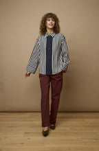 Oversized Navy & White Striped Shirt