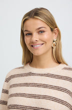 Oatmeal Striped Knit Jumper