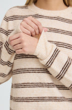 Oatmeal Striped Knit Jumper