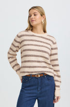 Oatmeal Striped Knit Jumper