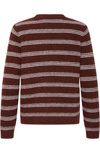 Rum Raisin Striped Knit Jumper
