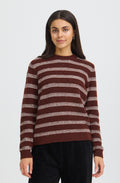 Rum Raisin Striped Knit Jumper
