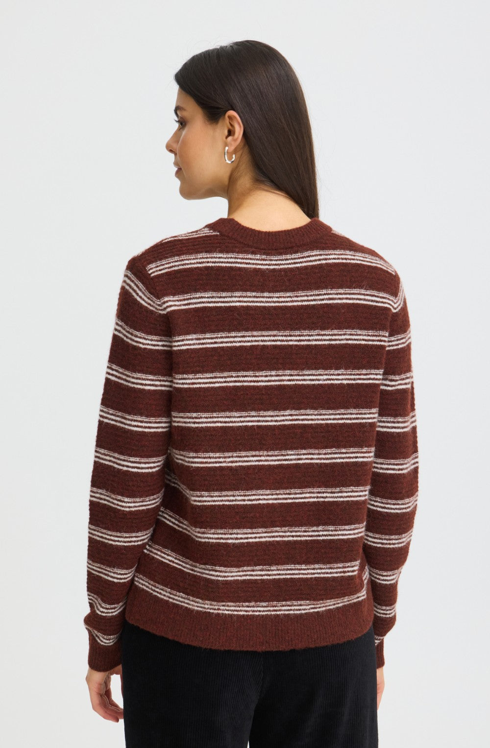 Rum Raisin Striped Knit Jumper
