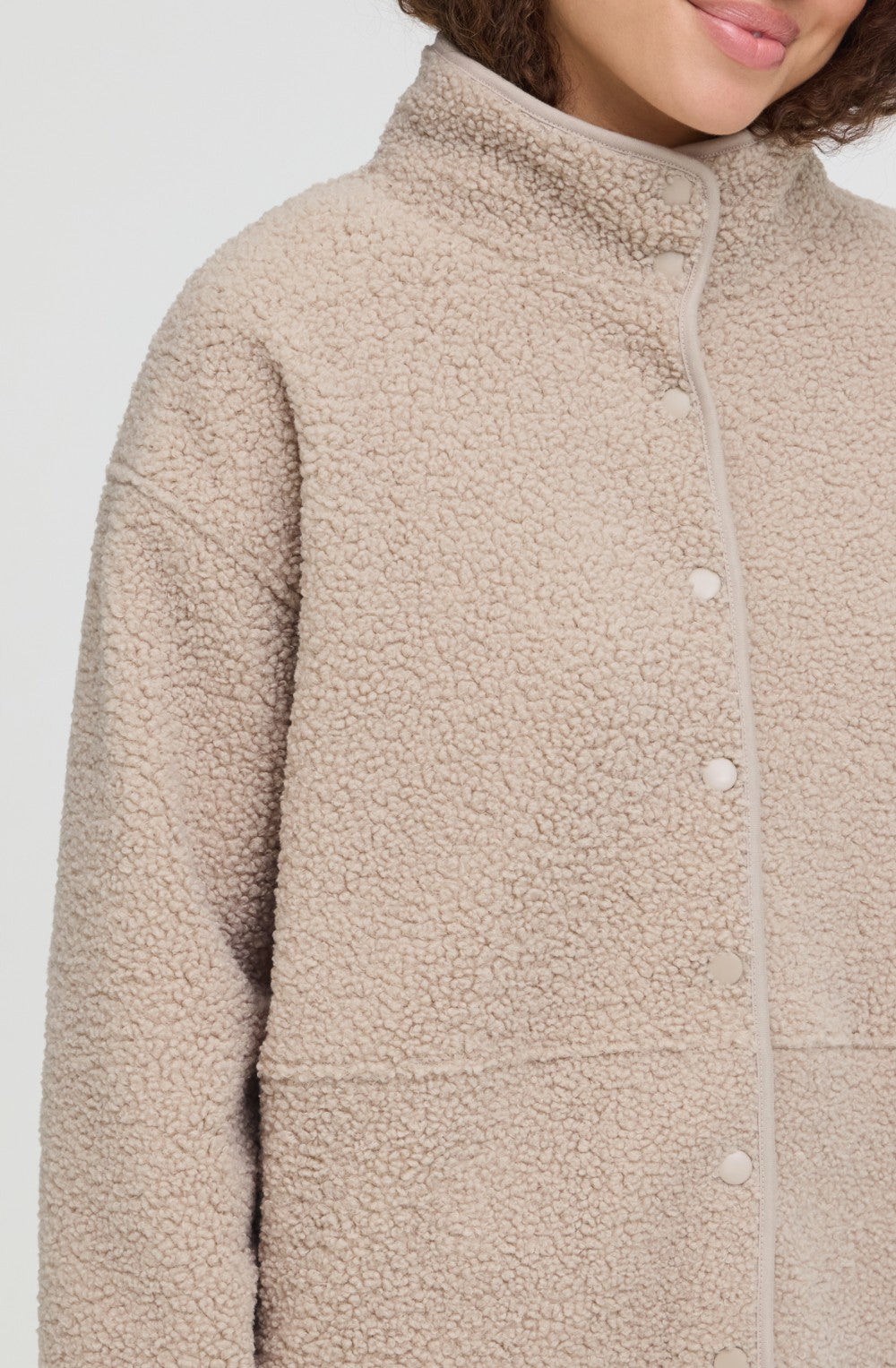 Beige Oversized Teddy Coat